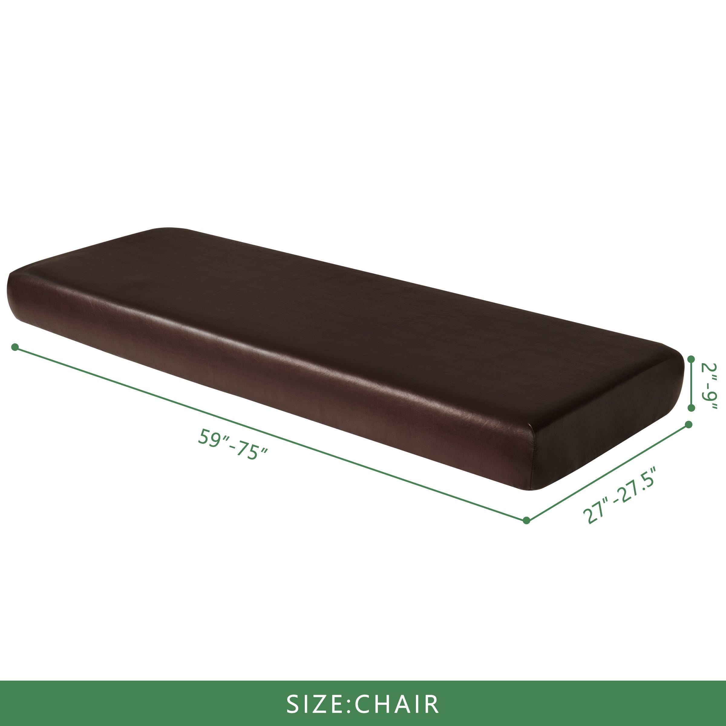 Subrtex Stretchy 1-piece PU Leather Seat Cushion Covers, Sofa, Chocolate