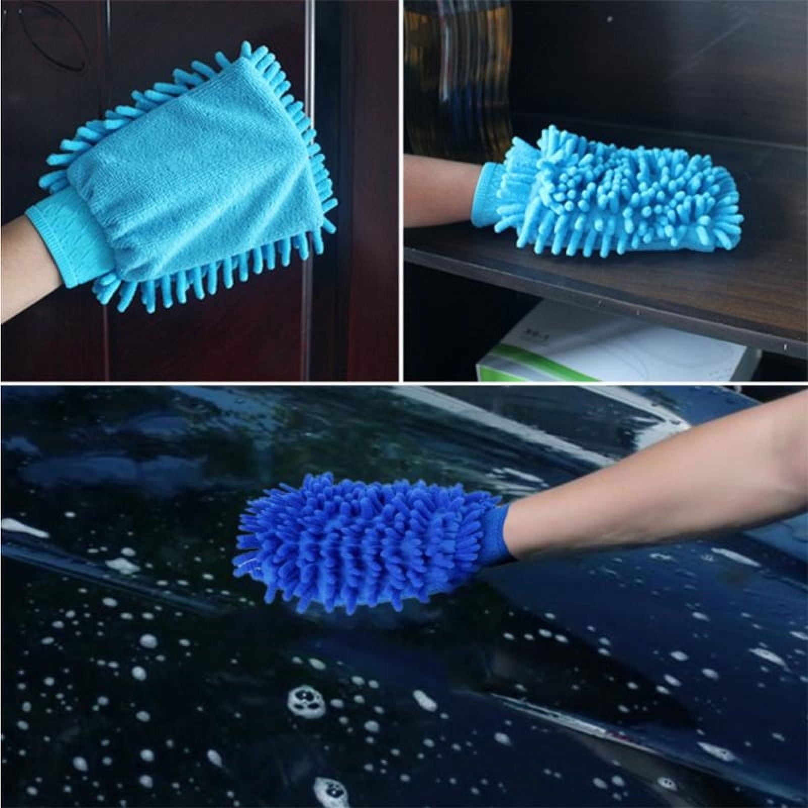 Casewin Car Wash Mitt – Scratch-Free Chenille Microfiber Washing Mitts, Dual Sided Cleaning Gloves for Dirt & Bugs - Premium Sponge Cloths for Cars, Trucks and Boats - 4Pack