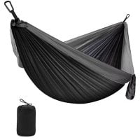 Maraawa Camping Hammock Double Portable Hammock 11878in, Camping Accessories for Outdoor, Indoor, Travel, Beach Black