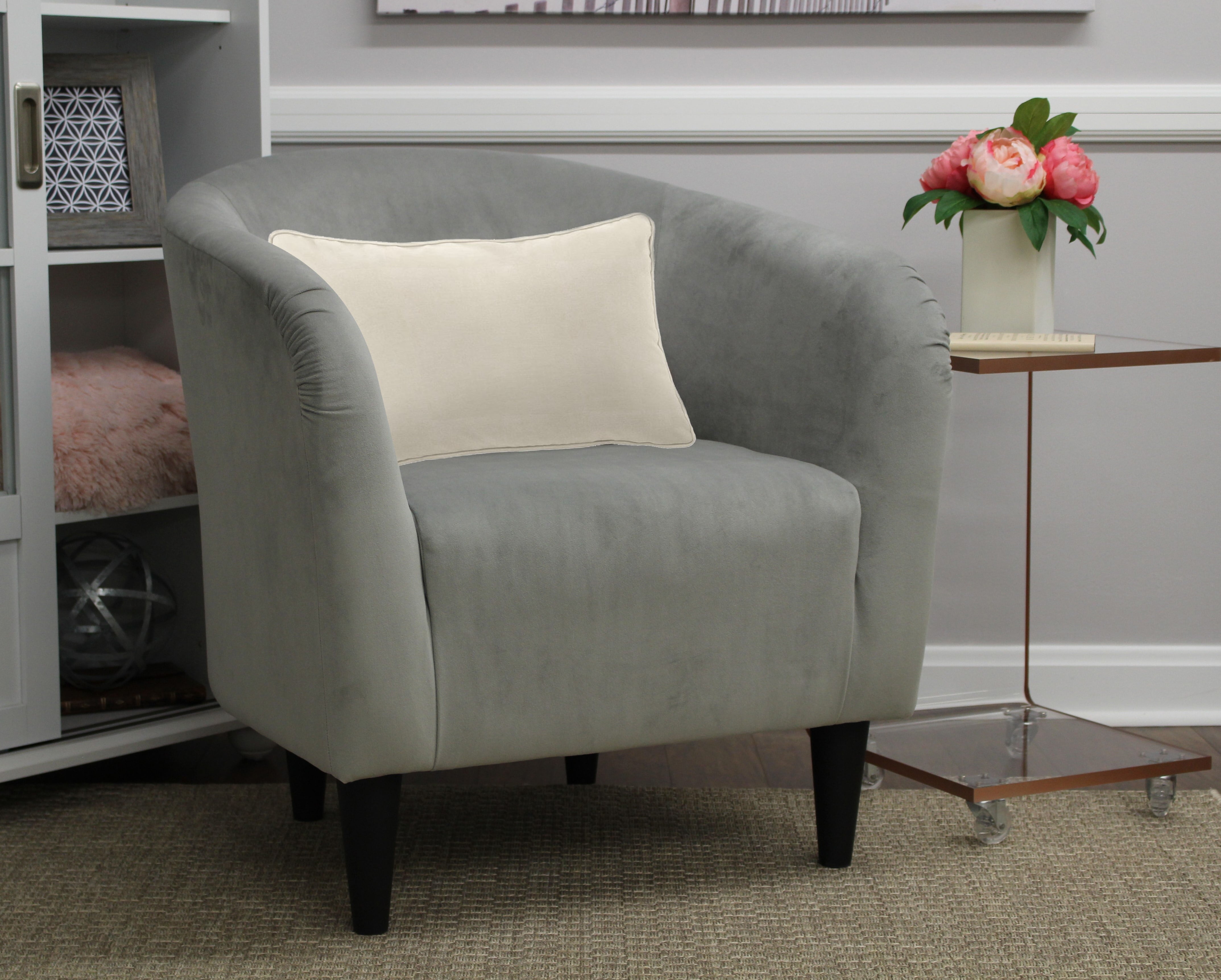 Mainstays Microfiber Tub Accent Chair, Dove Gray