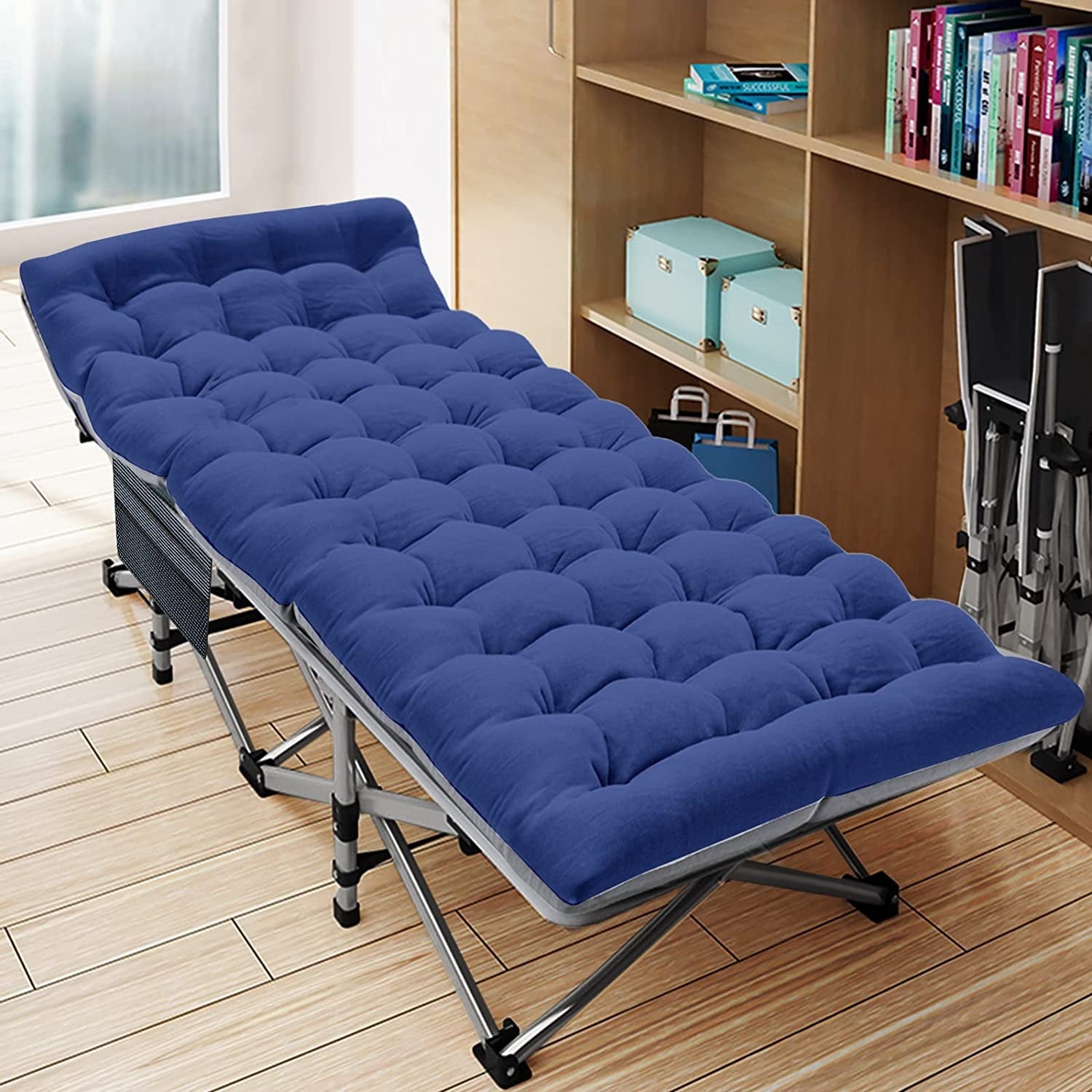 Slsy Folding Camping Cots with 3.3 Inch 2 Sided Mattress, 75