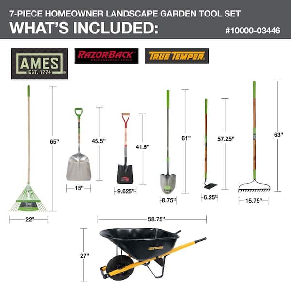 7-Piece Homeowner Landscape Garden Tool Set