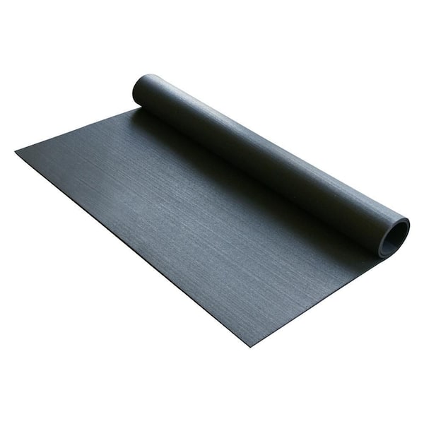 Elliptical Mat 3/16 in. x 48 in. x 84 in. Black Heavy-Duty Rubber Mat
