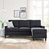 Modway Ashton Upholstered Fabric Sectional Sofa in Charcoal
