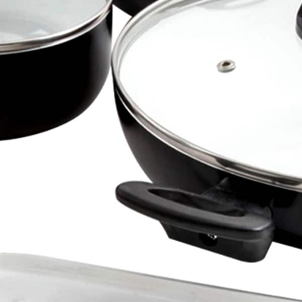 Herstal 11-Piece Aluminum Ceramic Nonstick Cookware Set in Black