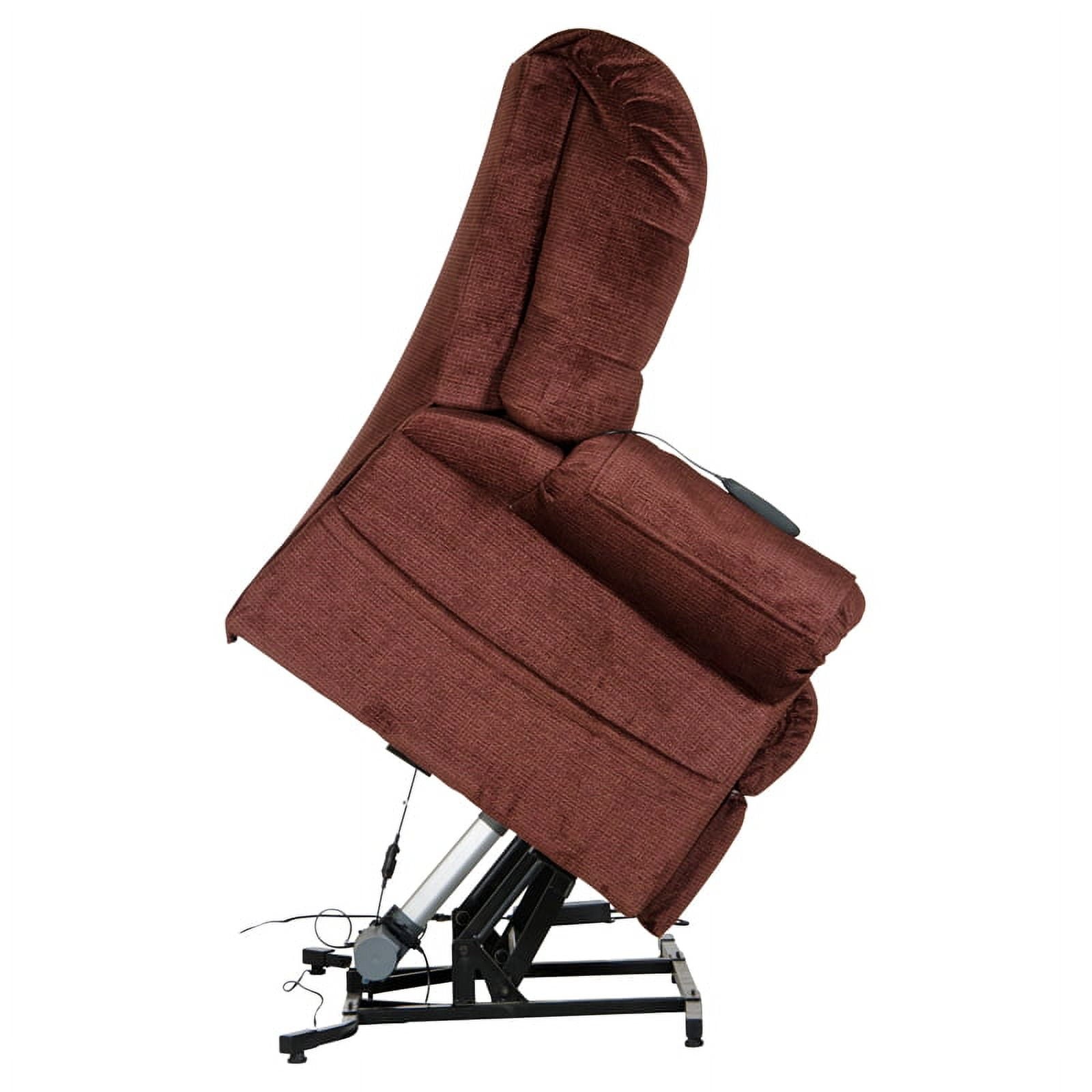 Catnapper Abena Power Lift Assist Lay Flat Recliner in Merlot Polyester Fabric
