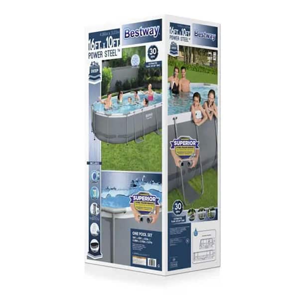 16 ft. x 10 ft. Oval 42 in. Soft-Side Above Ground Swimming Pool Set
