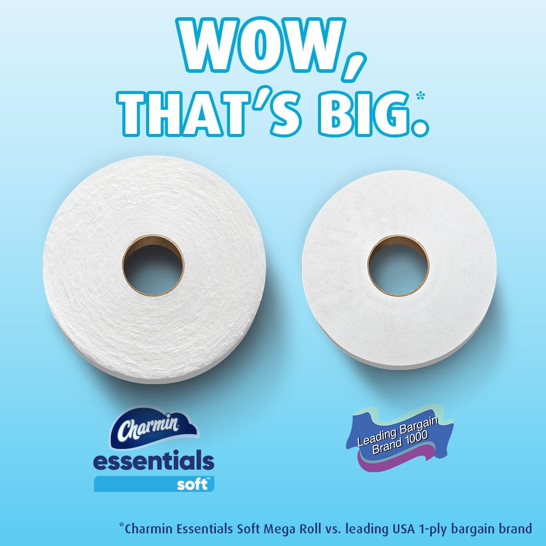Charmin Essentials Soft Toilet Paper, 12 Mega Rolls