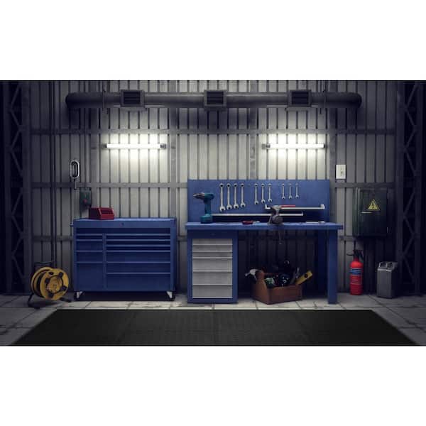 Black 24 in. x 24 in. x 0.47 in. Foam Garage Flooring Interlocking Mat (6-Pack)