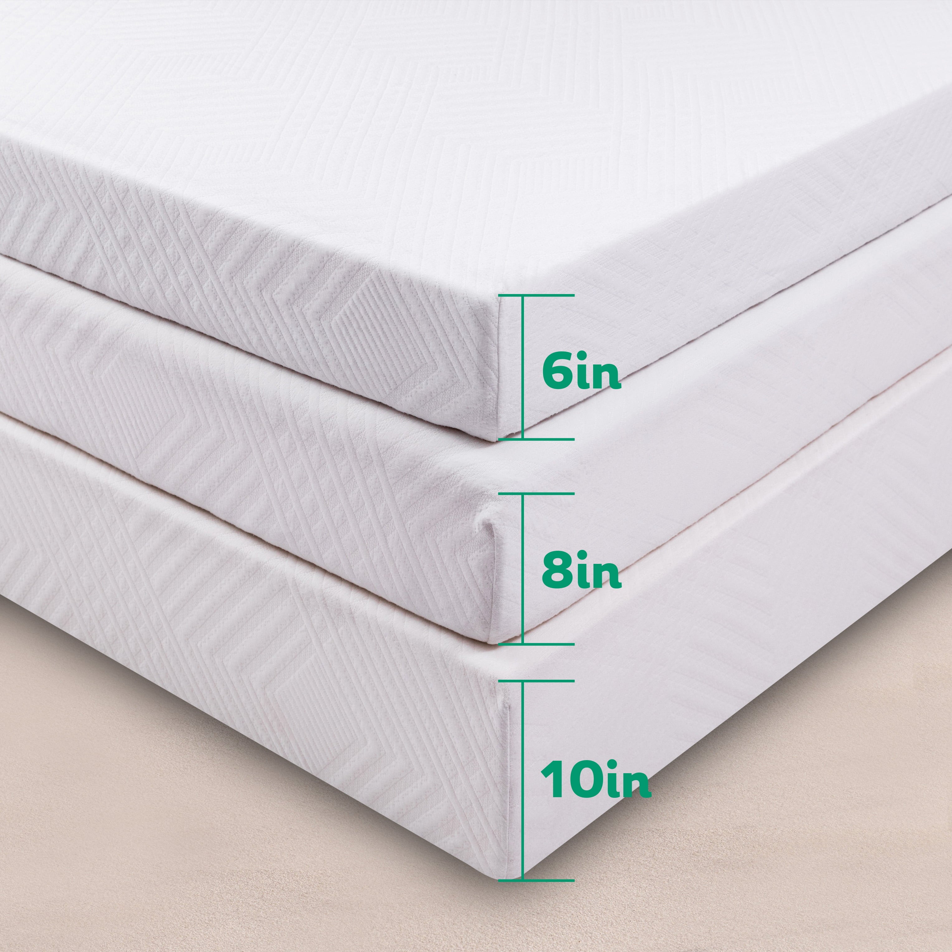 Size, EGO 6 inch Memory Foam Mattress, Cooling Gel Infused, White