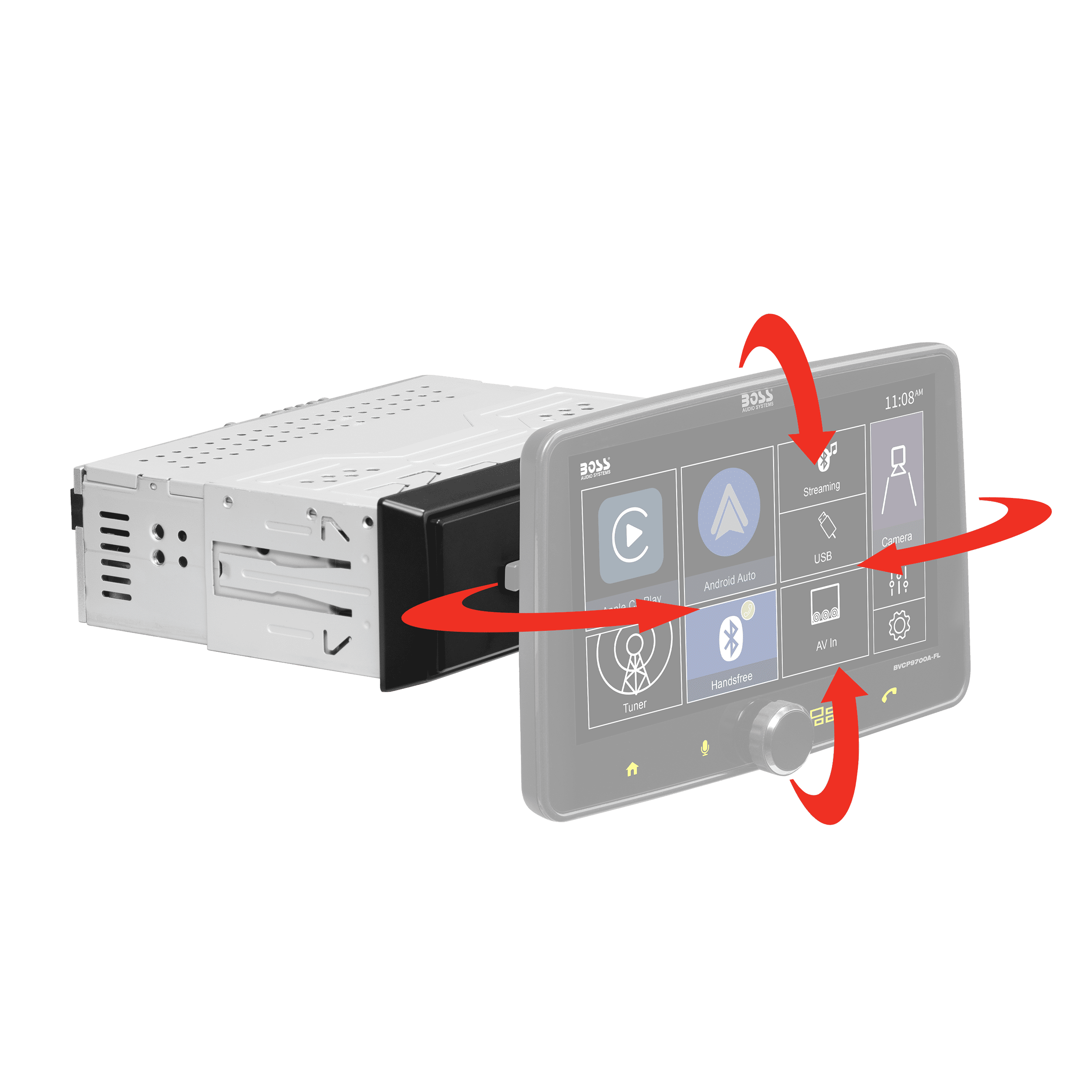 BOSS Audio Systems BVCP9700A-CFL Single Din Car Stereo System with Backup Camera