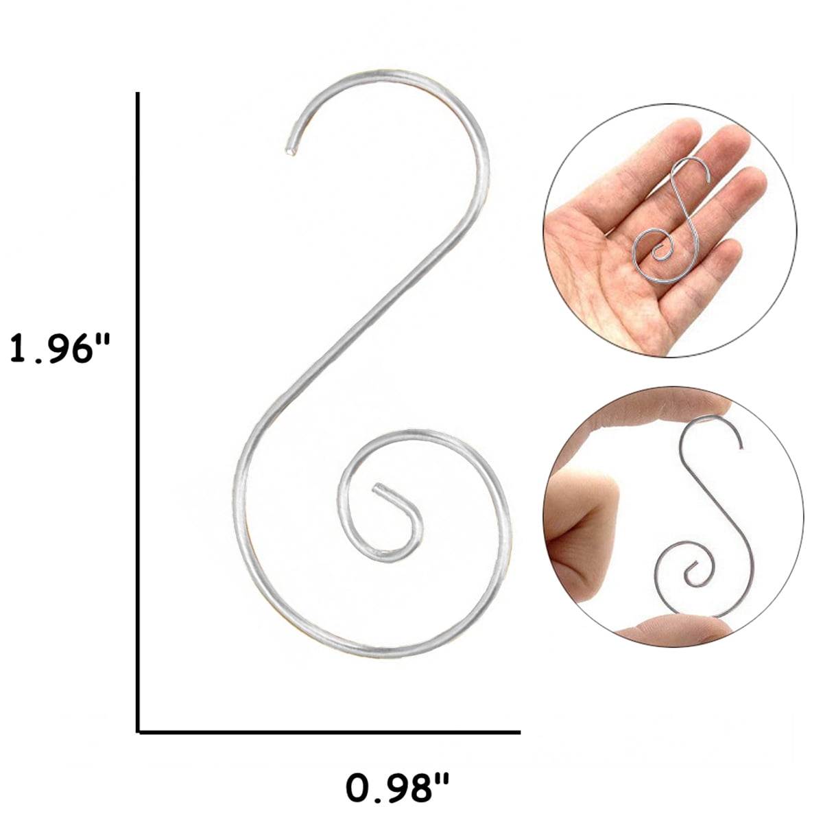 Ornament Hooks Christmas Ornament Hangers Christmas Tree Hanger Baubles Ball Metal Hooks Xmas Decoration S Hooks 120PCS Silver