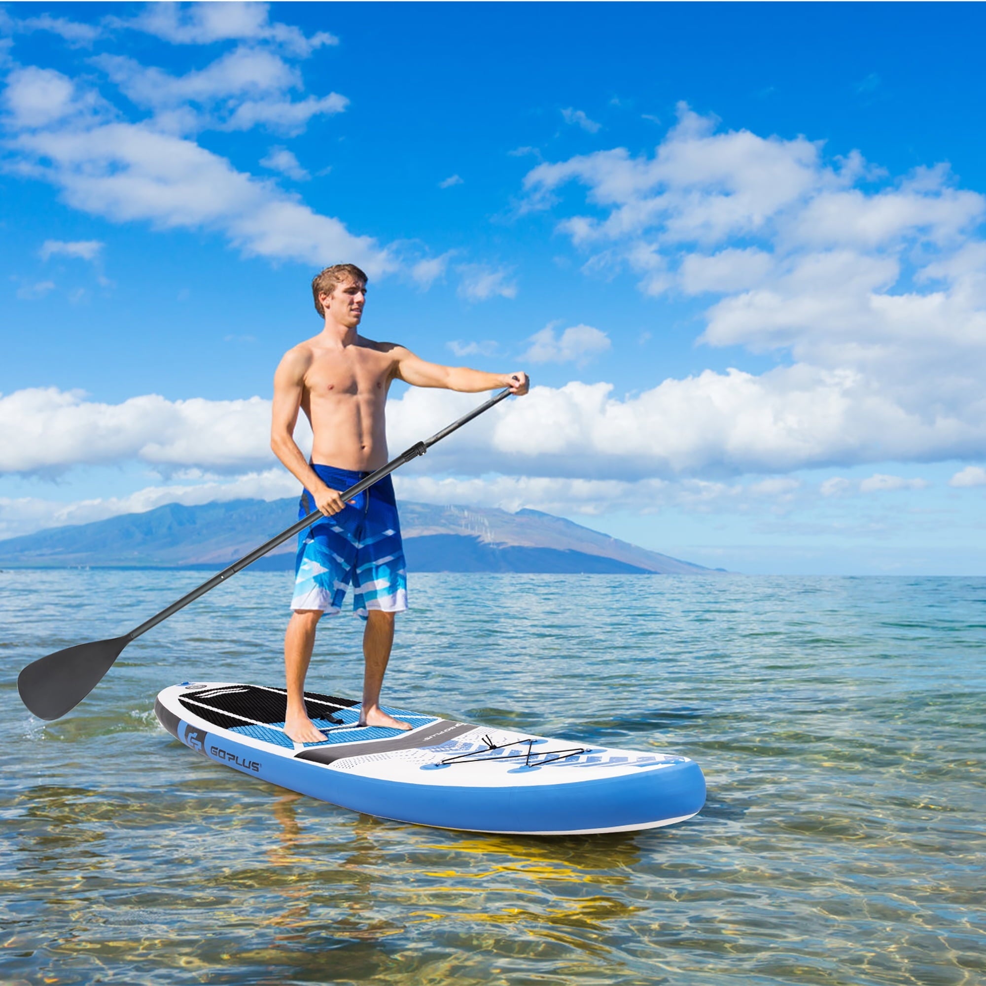 Goplus 10'5'' Inflatable Stand Up Paddle Board SUP with Carrying Bag Aluminum Paddle