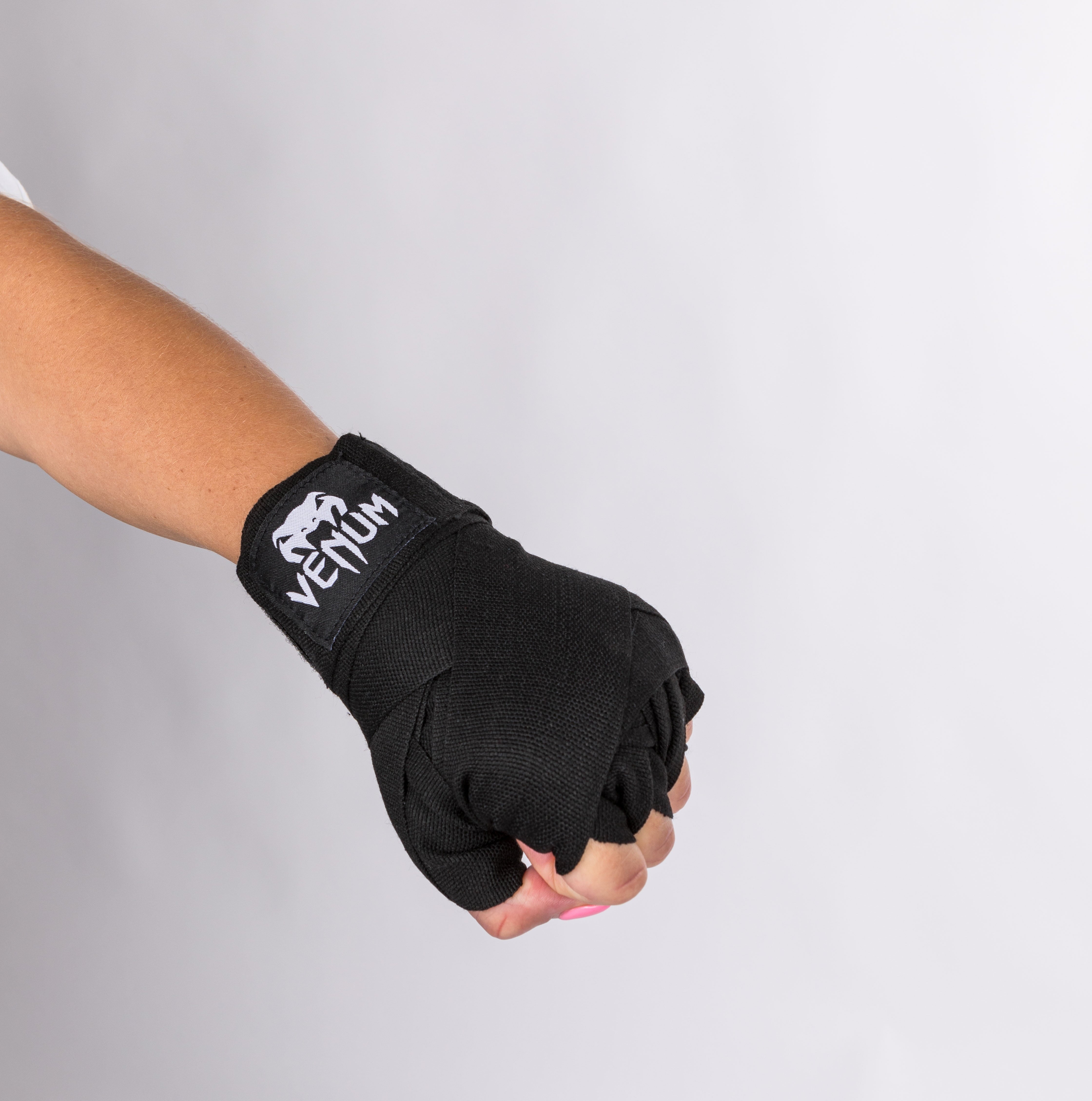 Venum Unisex Kontact Elastic Cotton Boxing Exercise Wrap - 180 inch - Black and White
