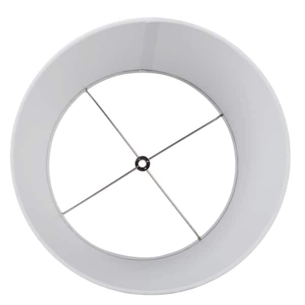 Mix and Match 14 in. Dia x 10 in. H White Linen Blend Drum Replacement Table Lamp Shade