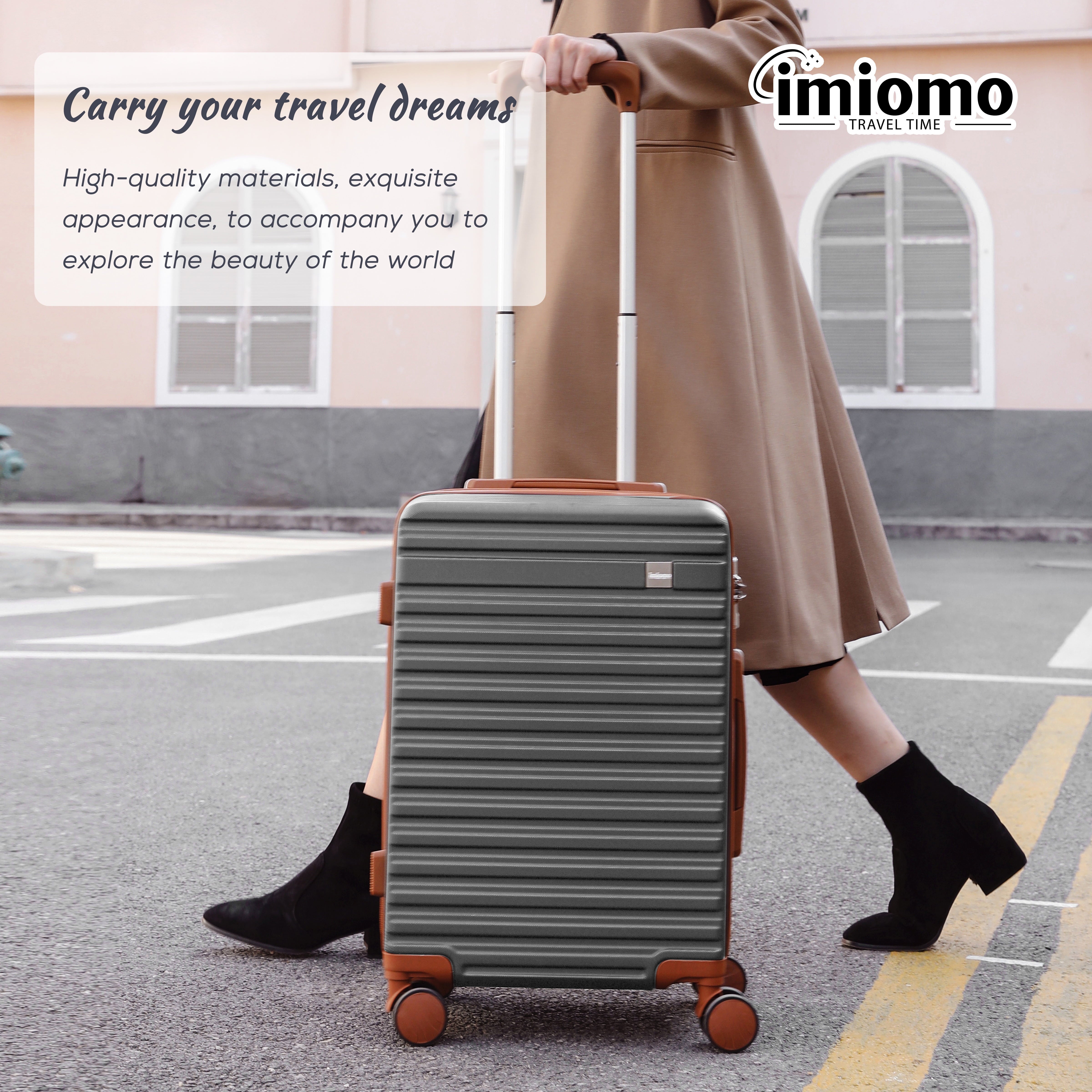 imiono Luggage Set 3-Piece Expandable Lightweight Hard Luggage Set with Swivel Wheels and TSA Lock