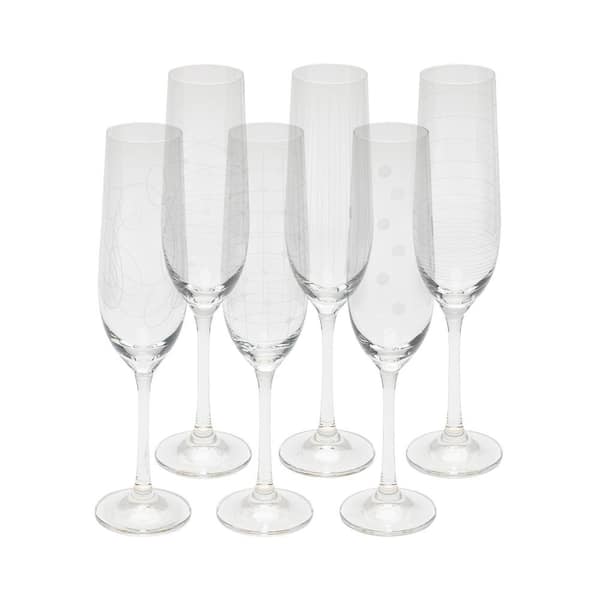 David Shaw Designs 6.5 oz. Elements Flute 6-Assorted (Set of 6)