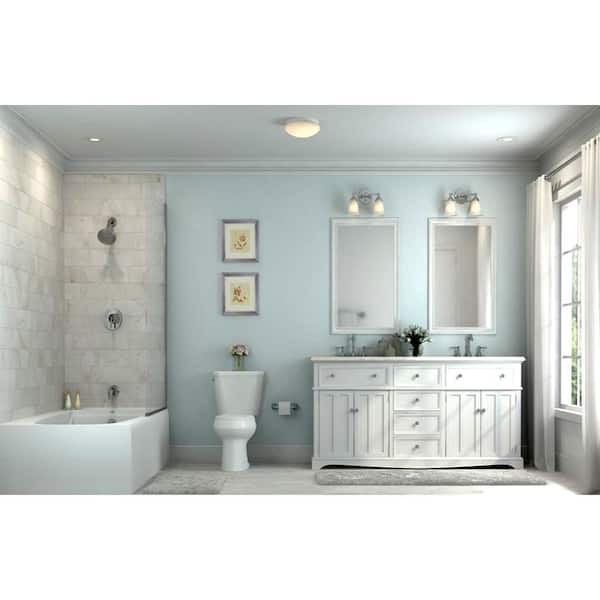 11 in. 1-Light White Selectable LED Puff Flush Mount