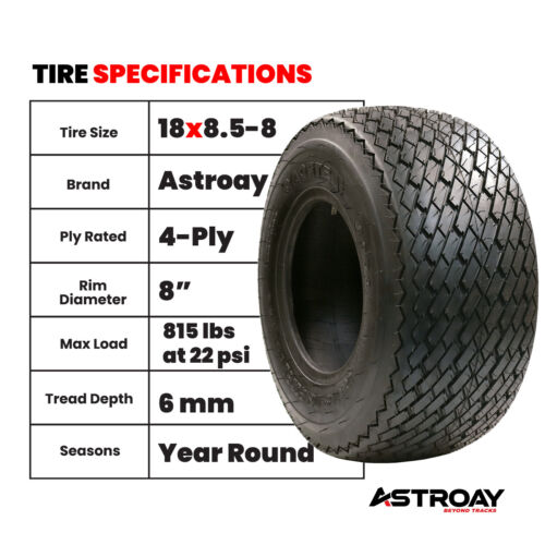 18 x 8.5 - 8 Astroay LG03 Golf Cart Tire