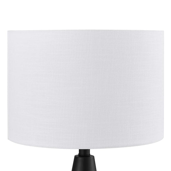 Keswick 21.25 in. Black and Light Wood Grain Accent Lamp