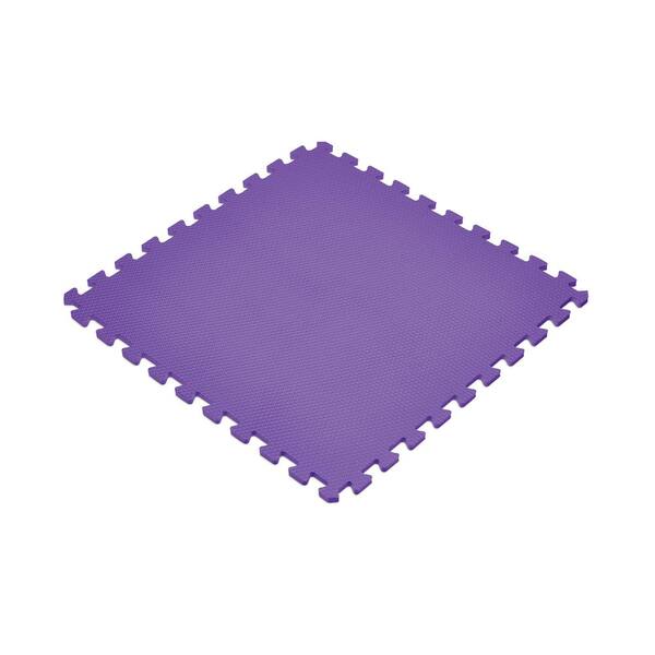 Purple 24 in. x 24 in. EVA Foam Non-Toxic Solid Color Interlocking Tiles (96 sq. ft. - 24 tiles)
