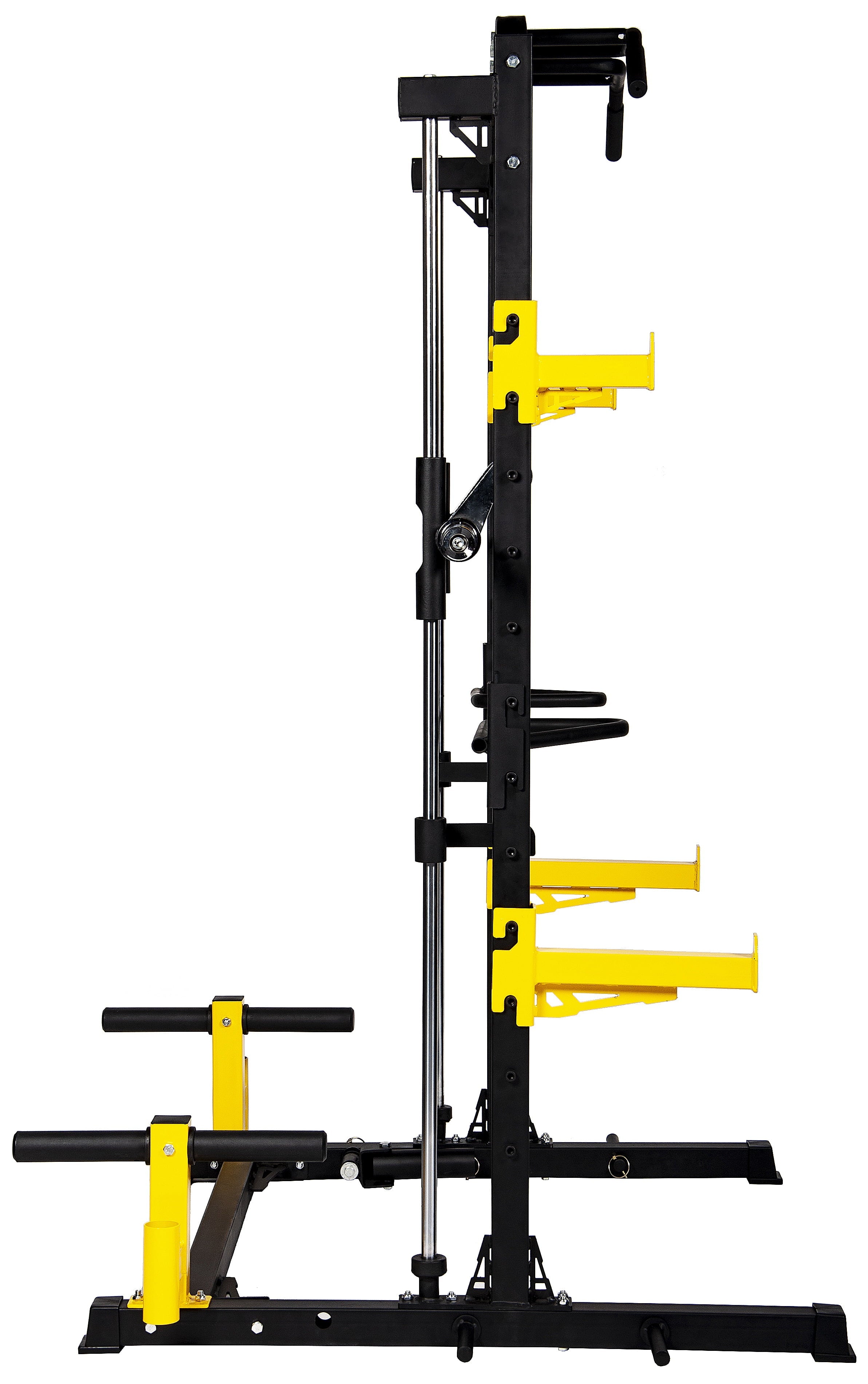 BalanceFrom 1000-Pound Capacity Multi-Function Adjustable Smith Rack Squat Rack with Dip Bars, Weight Plate Holders, Barbell Holders and T-Bar Row Platform