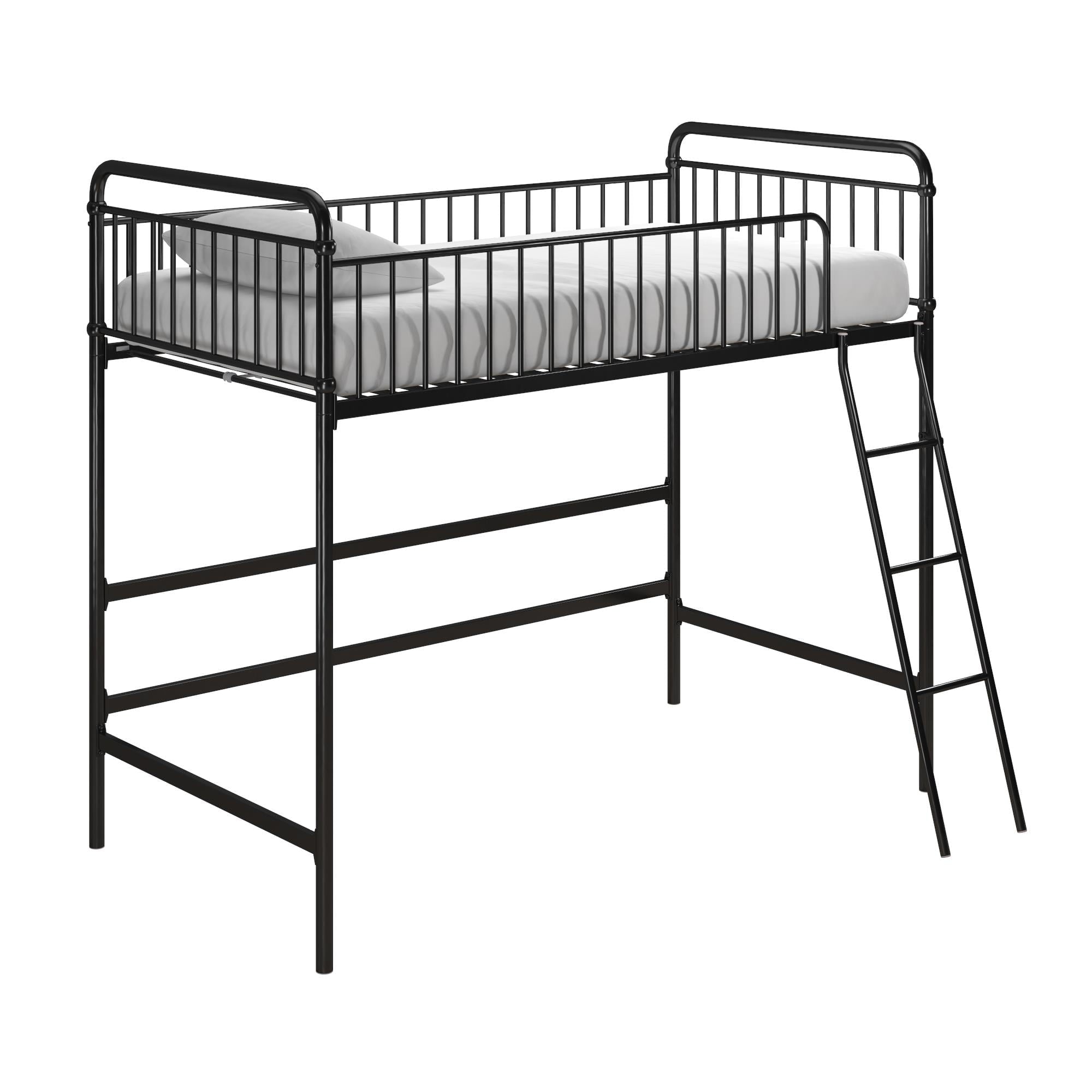 Better Homes & Gardens Kelsey Twin Metal Loft Bed, Black