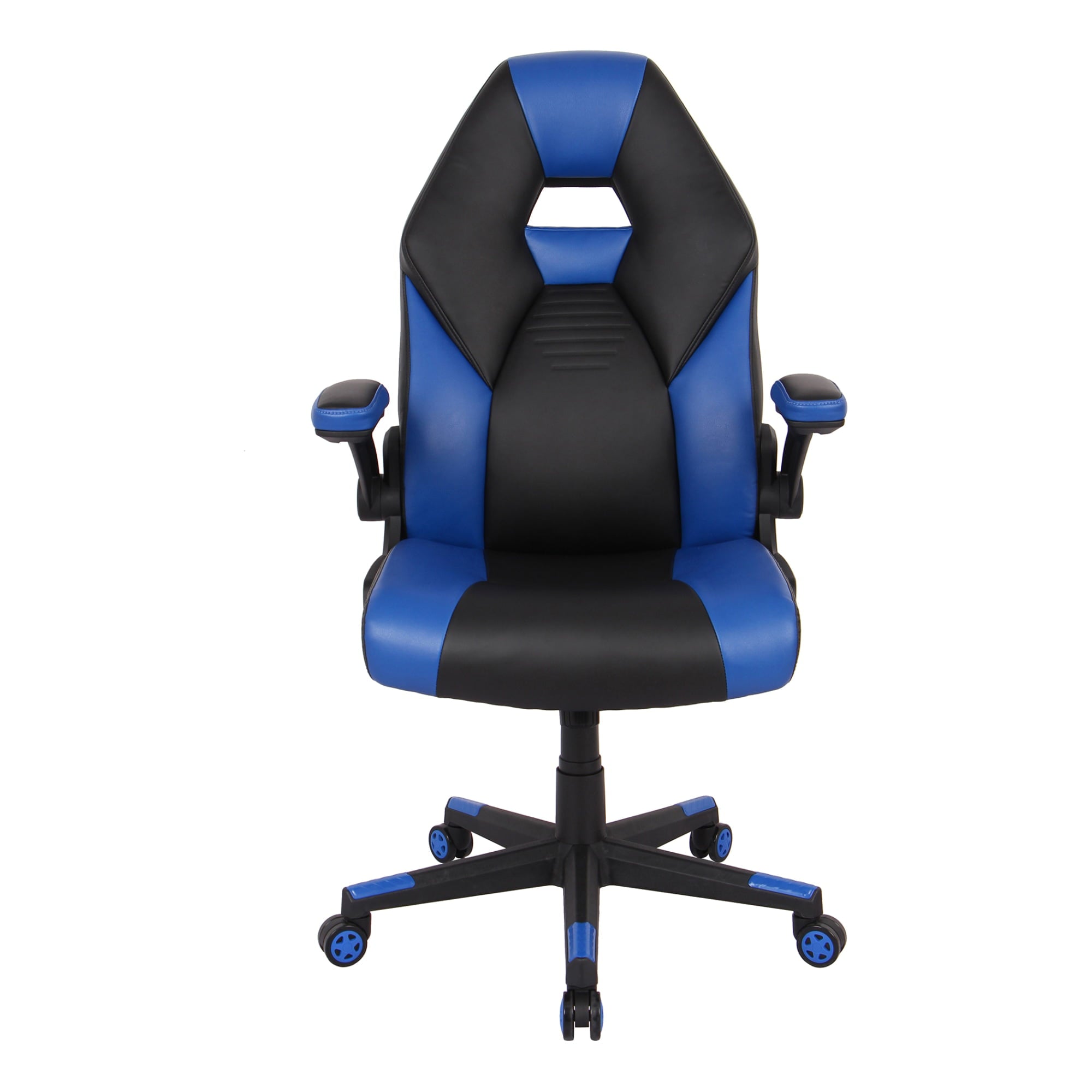 RS Gaming™ RGX Faux Leather High-Back Gaming Chair, Black/Blue, BIFMA Compliant