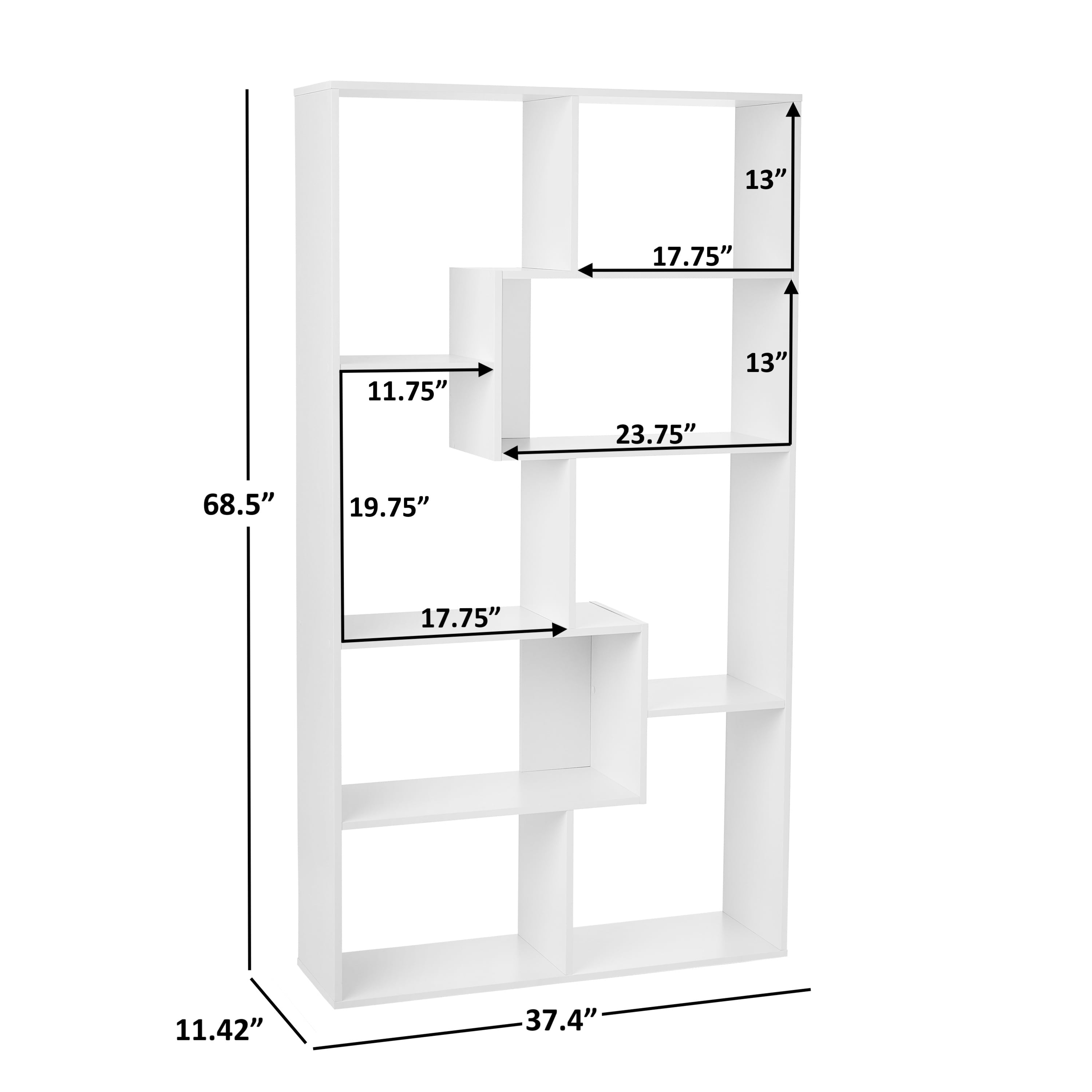 Mainstays Modern 8-Cube Bookcase, White