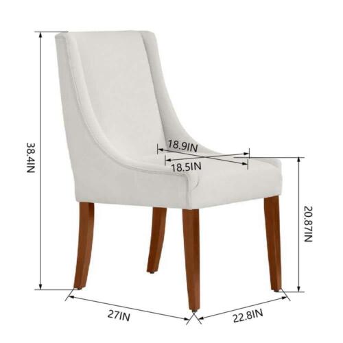 Home Decorators Collection Dining Chairs 38.4"Hx22.8"W W/Walnut Accents Set-of-2