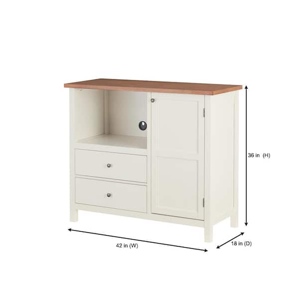 Ivory Wood Transitional Kitchen Pantry (42 in. W x 36 in. H)