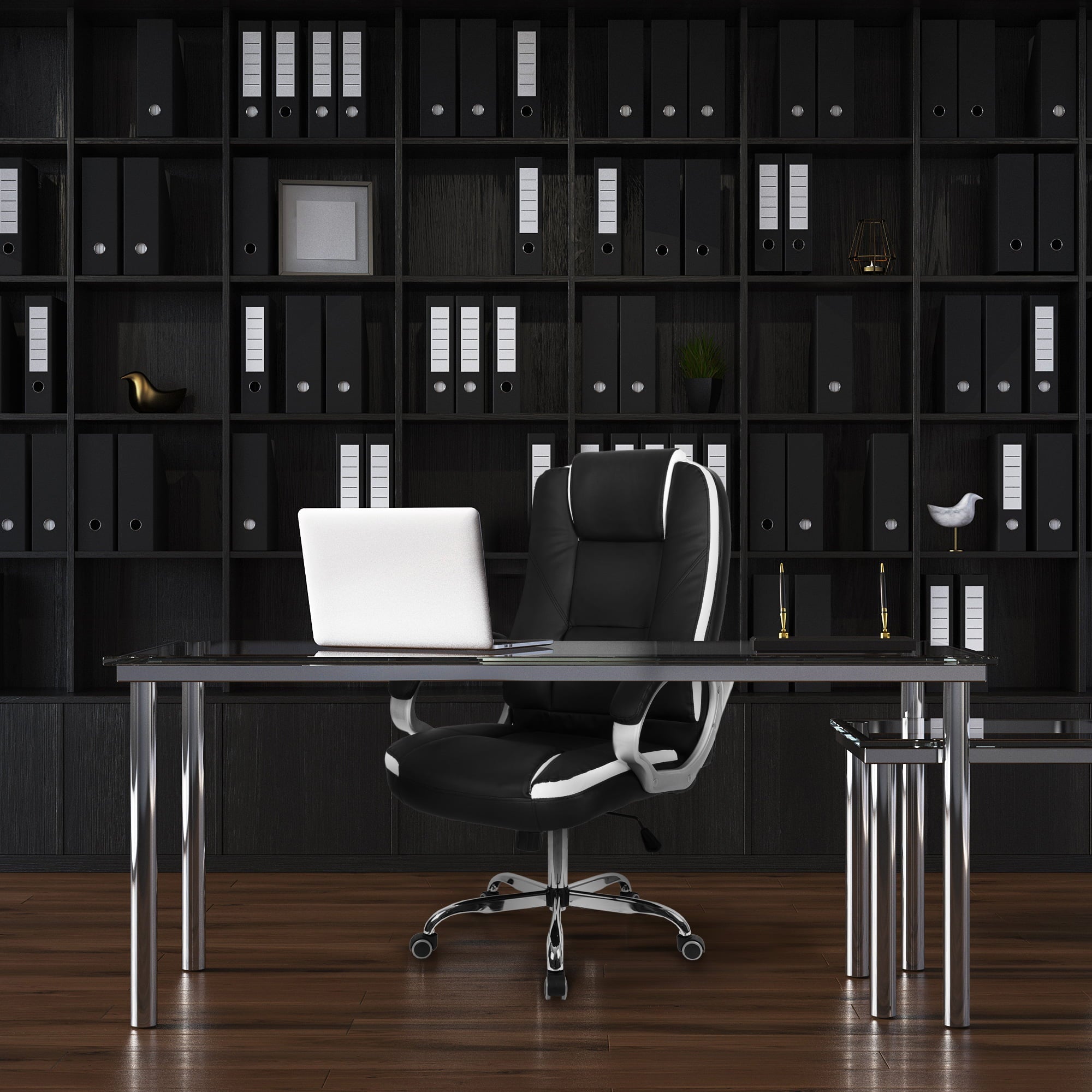 Neo Chair Ergonomic High Back Executive Leather Office Computer Desk Chair, Black