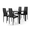 Paproos Dining Table Set for 4, Modern 5-Piece Kitchen Table Set with Marble Top and Velvet Upholstery Chairs, Heavy Duty Dinette Sets for Breakfast Nook, Dining Room Table and Chairs, Gray