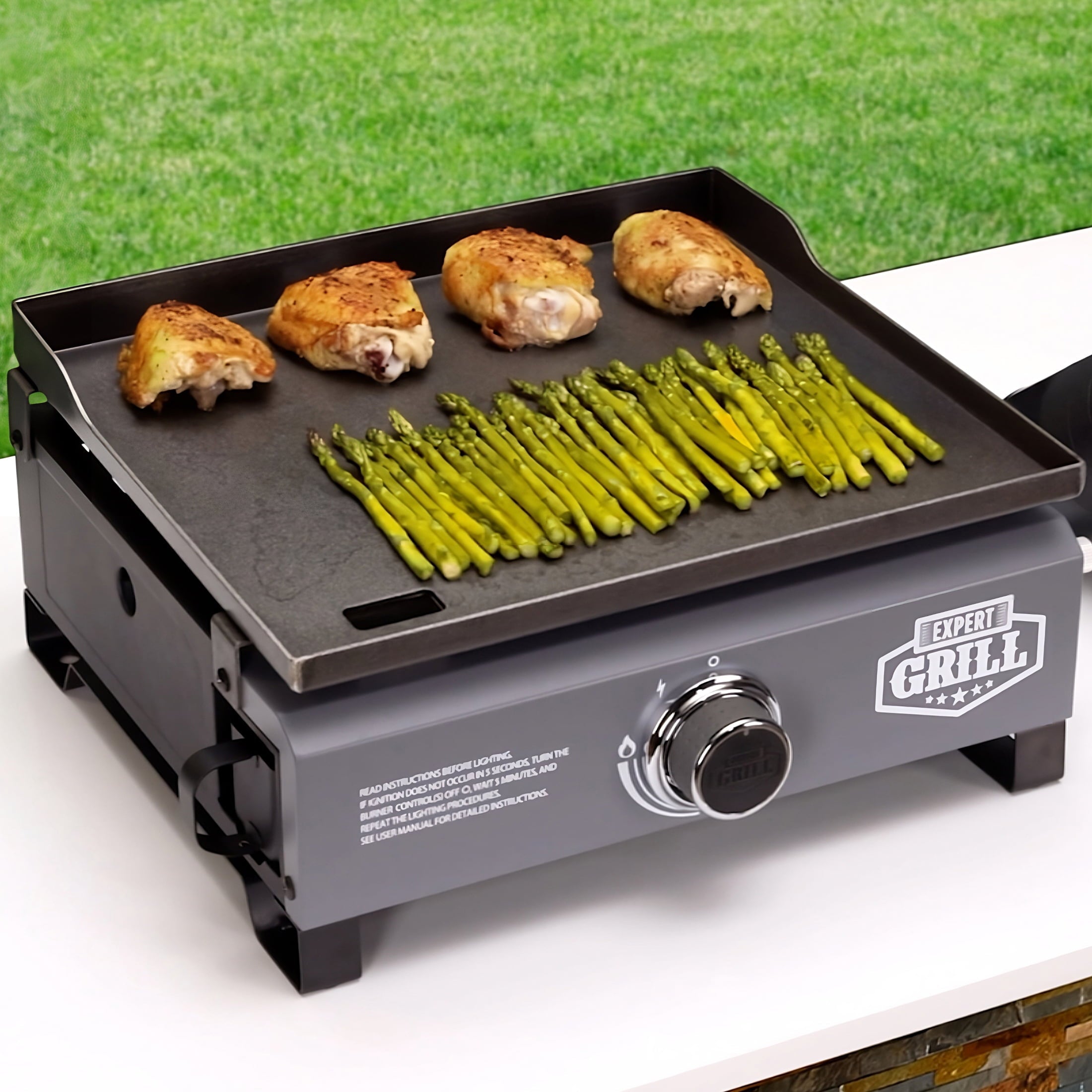 Grill 1-Burner Tabletop Propane Gas Griddle