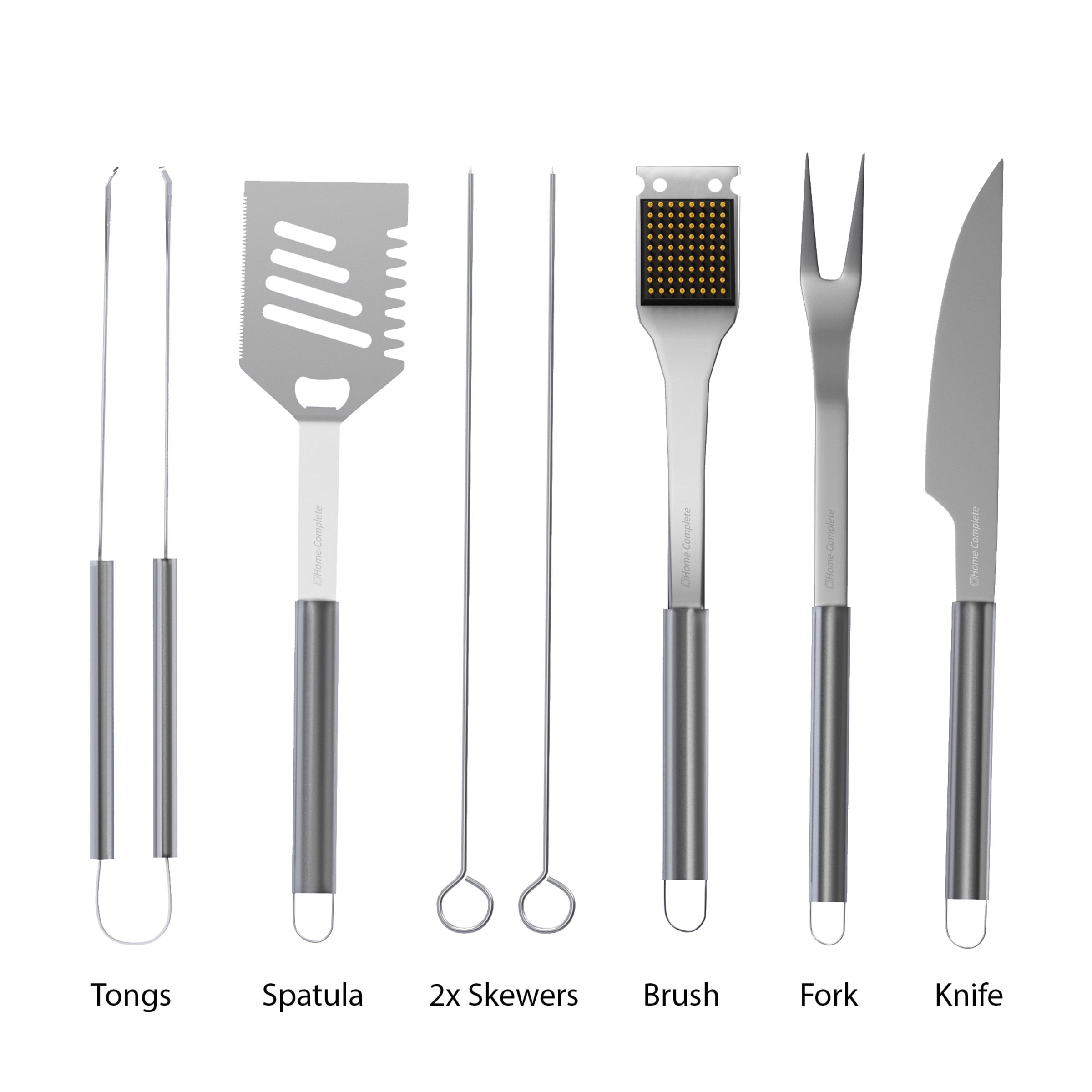 BBQ Grill Tool Set- Stainless Steel Barbecue Grilling Accessories Aluminum Storage Case, Includes Spatula, Tongs, Basting Brush By Home-Complete