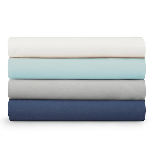 Regatta 4-Piece Navy Blue Solid Cotton King Sheet Set