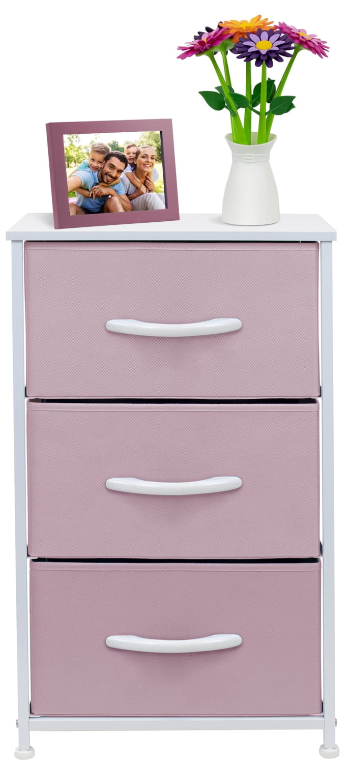 3 Drawer Nightstand Chest End-Table Dresser - Aqua