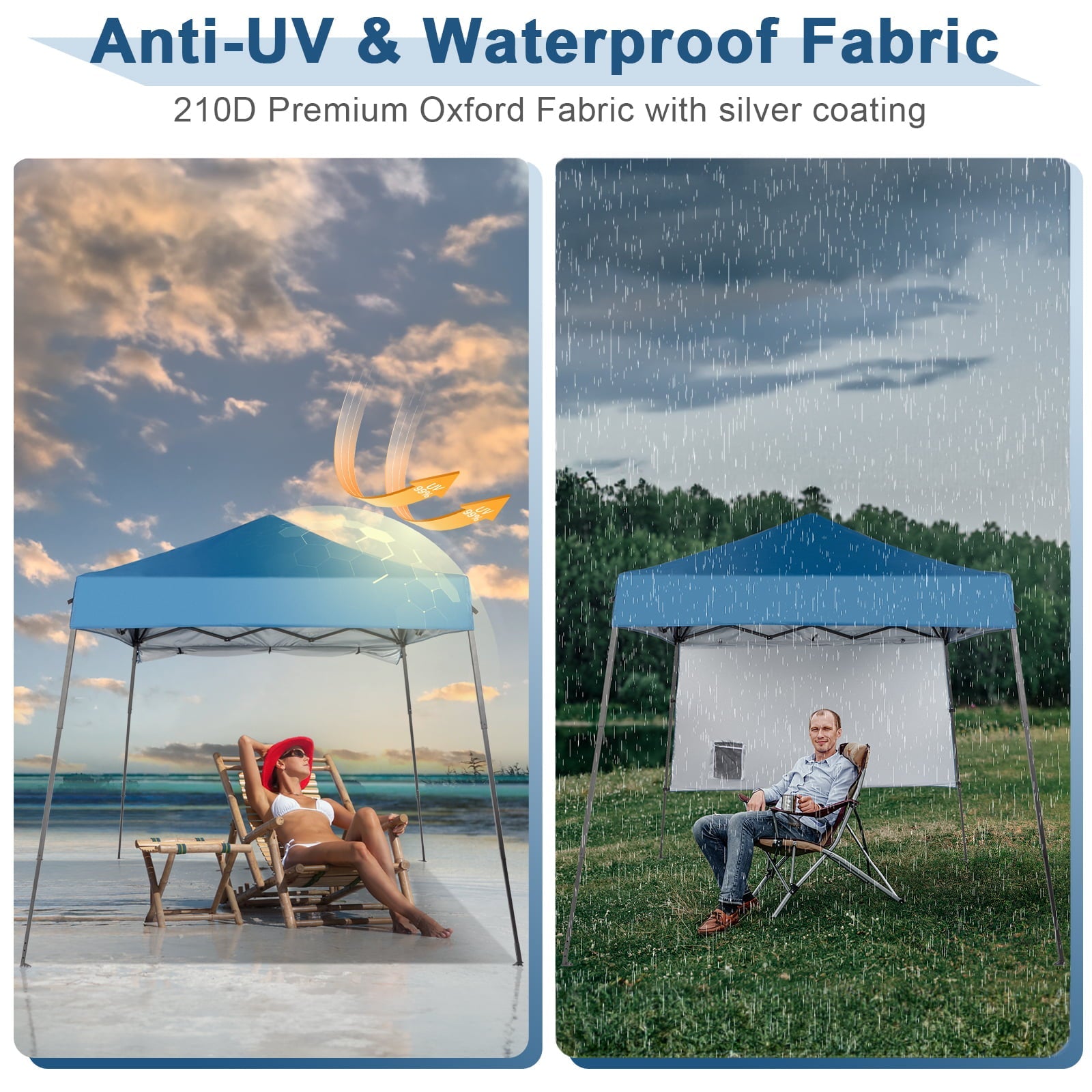 Winado Pop Up 6x6ft  Leg Tube Patio Tent Folding Gazebo Backyard Canopy