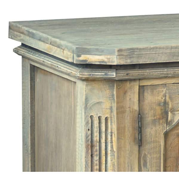 Driftwood Brown Buffet Shabby Chic Cottage 71 in. Solid Wood with Panel Door