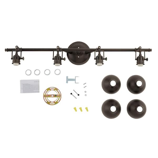 Hatteras Bay 2.6 ft. 4-Light Olde Bronze Halogen Ceiling Mounted Hard Wired Track Lighting Kit