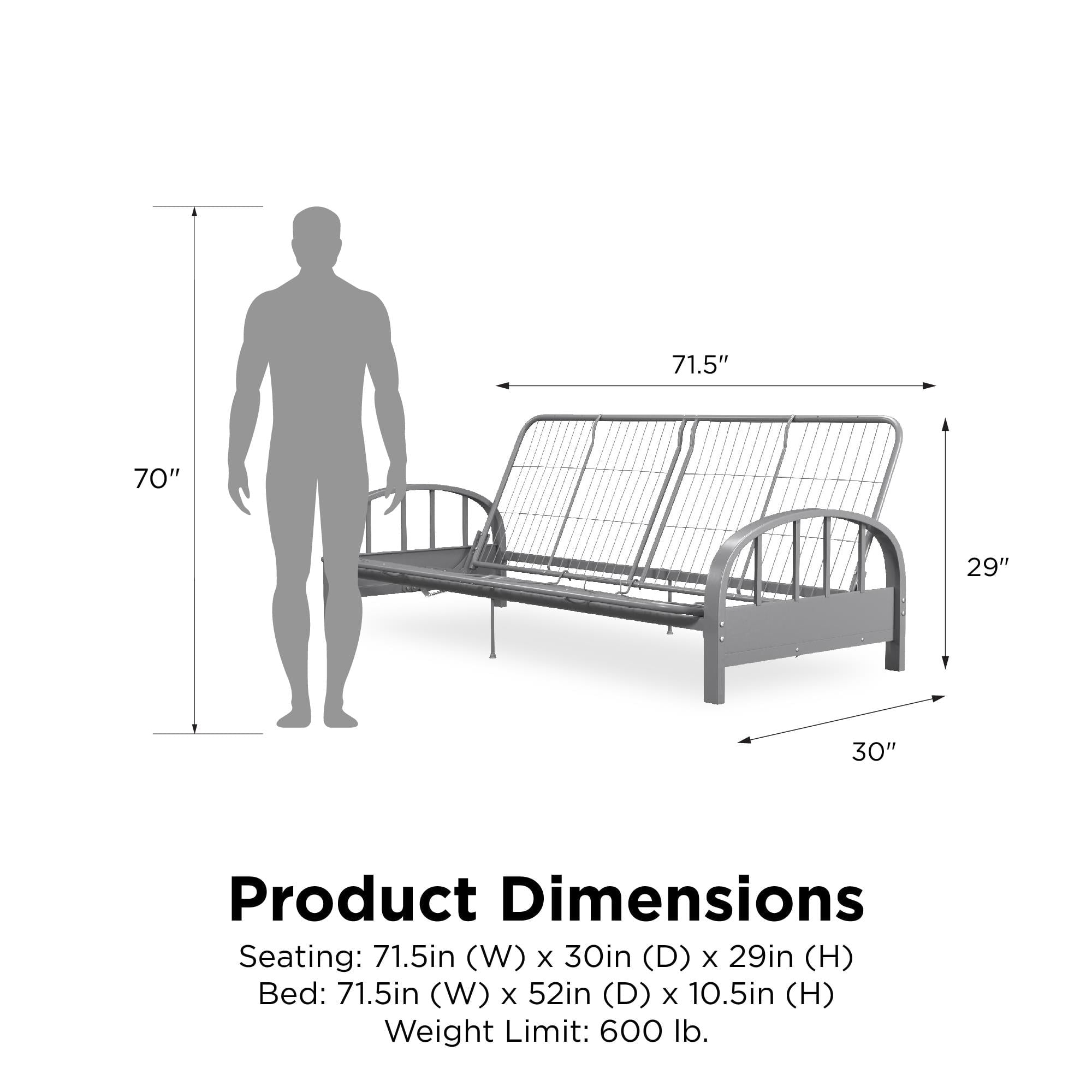 DHP Aiden Futon Frame, Silver