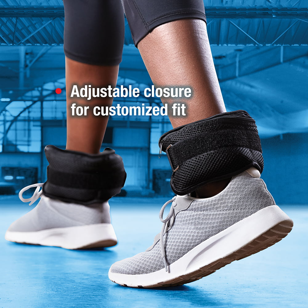 SPRI Ankle Weights (Pair), 2.5 Pound Pairs, Nylon, Black