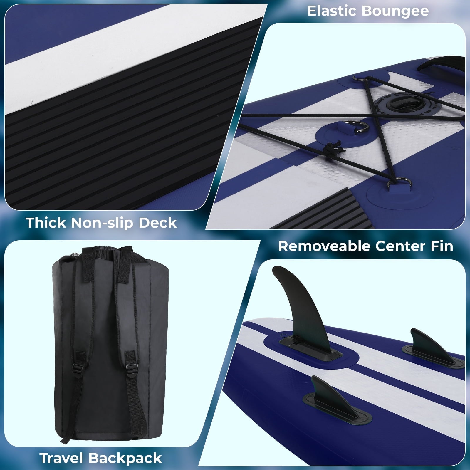 streakboard 11FT Inflatable Stand Up Paddle Board SUP Surfing Boards No Slip Deck, 6'' Thick with Backpack