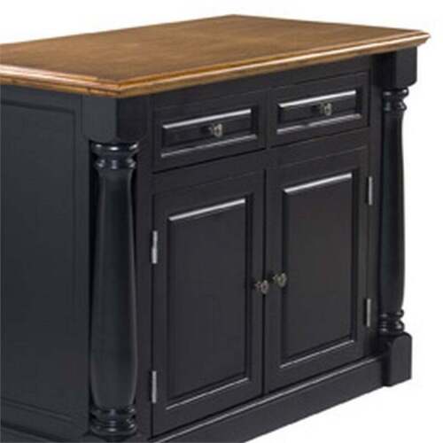 Homestyles Monarch Wood Kitchen Island in Black