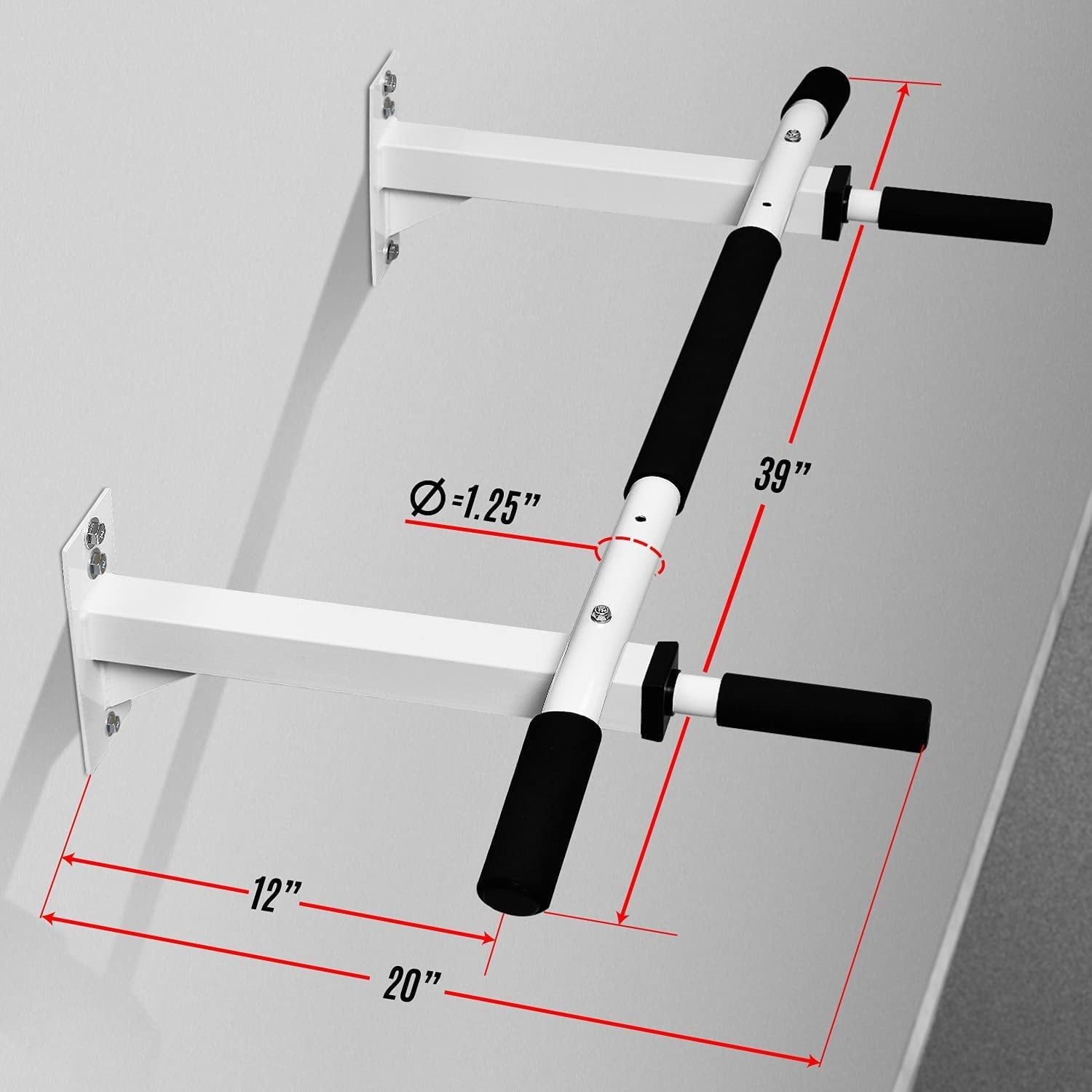 Yes4All Wall Mount Chin Up Bar - White