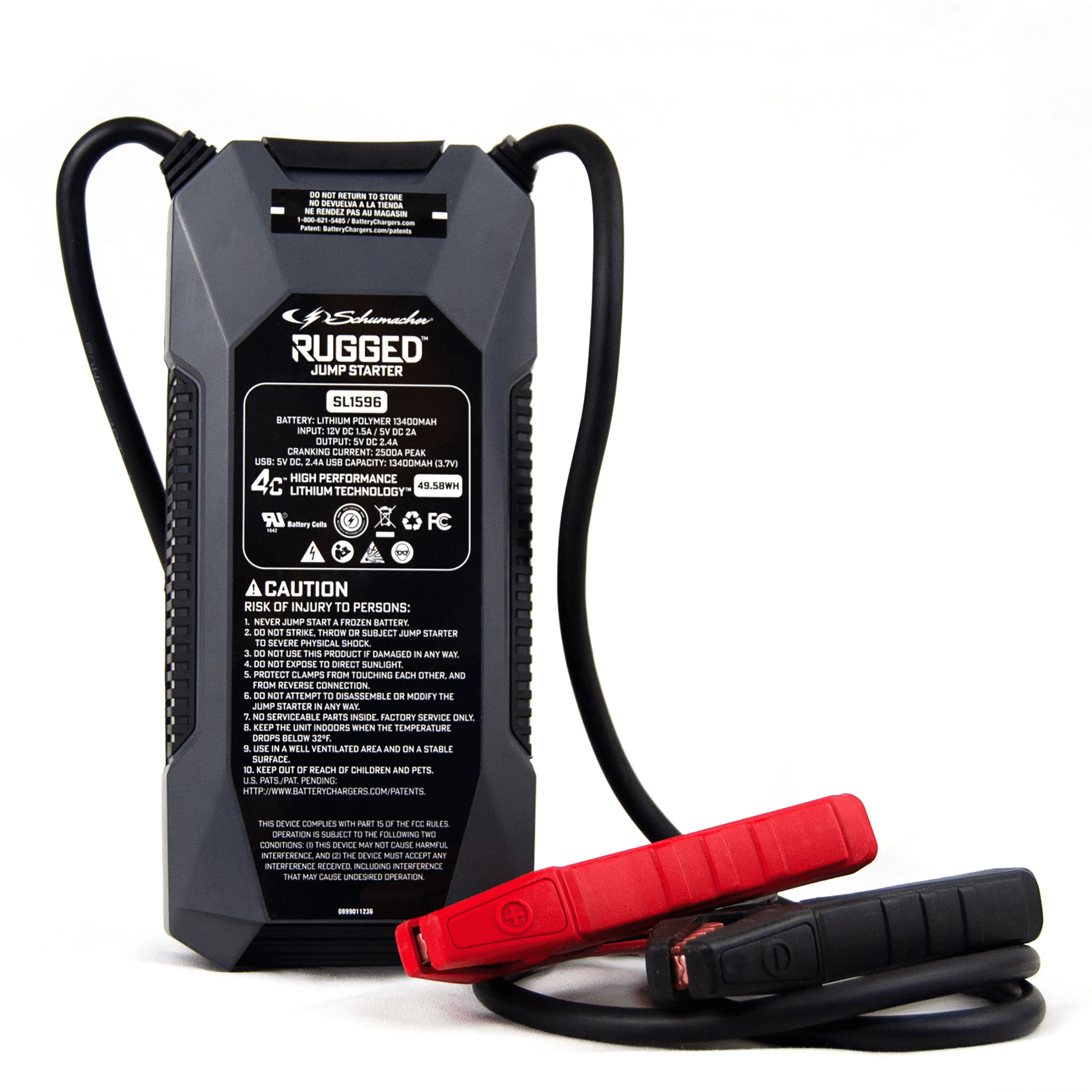 Schumacher 2500A Rugged Jump Starter and Portable Power Pack 12V DC car charger