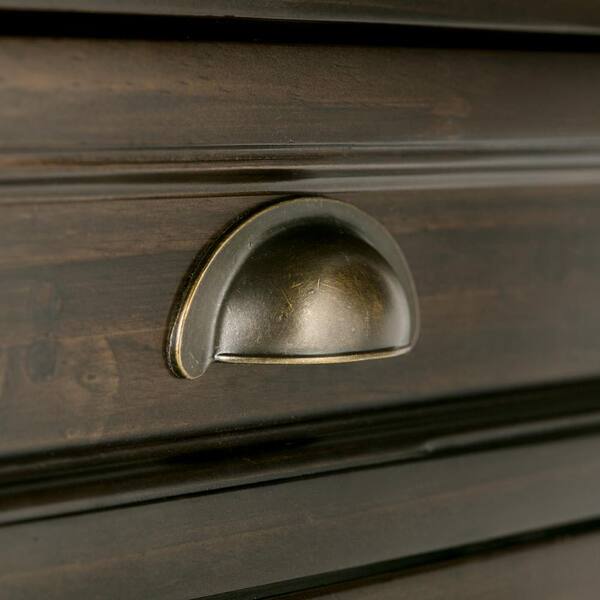 Burlington Solid Wood Transitional 42 in. Wide Writing Office Desk in Mahogany Brown