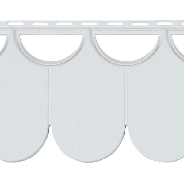 NovikShake 10 in. x 32 in. HR Half Round Polymer Siding in White (22 Panels Per Box, 32.2 sq. ft.)