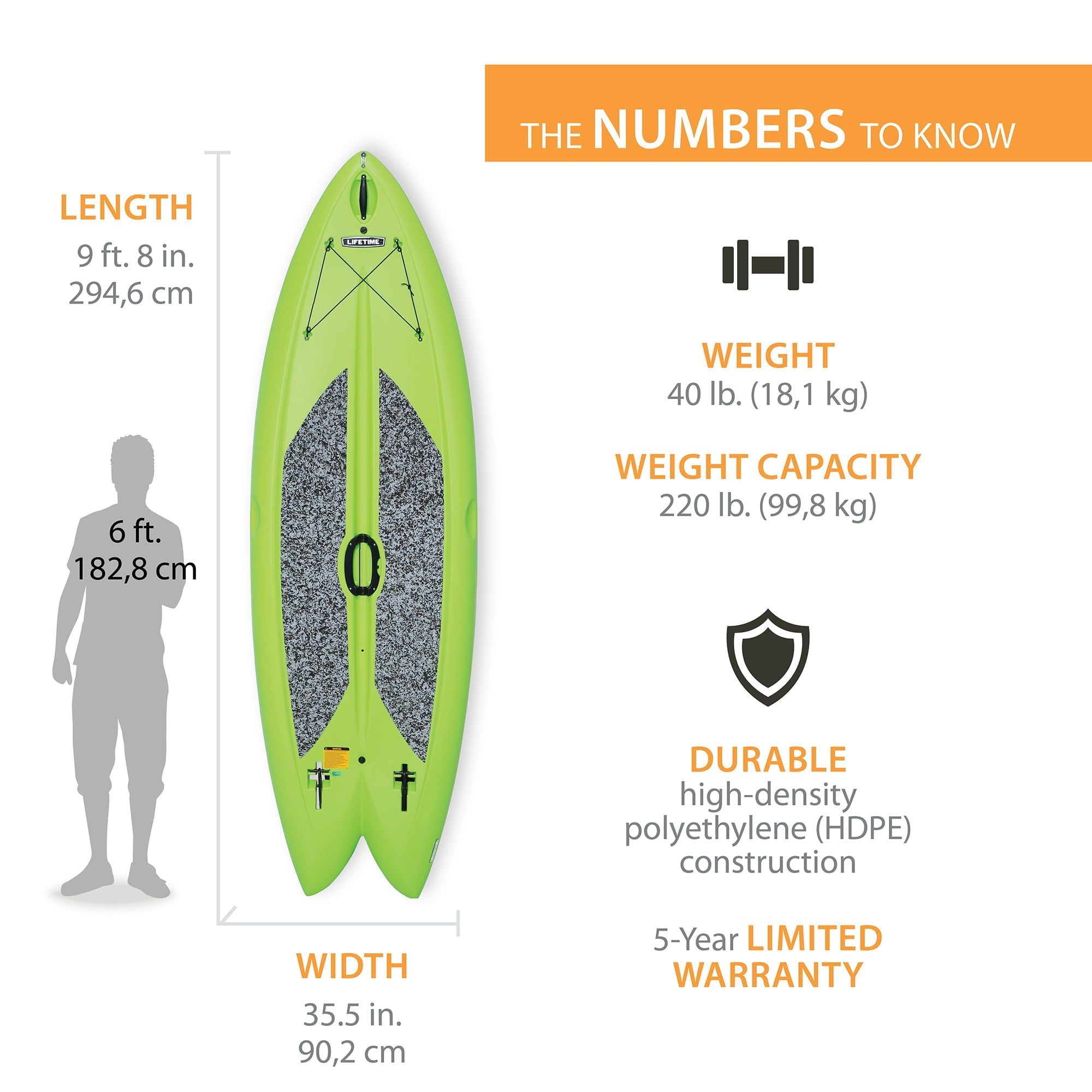Lifetime Freestyle XL™ 116 in Stand-up Paddleboard, Lime Green (90213)