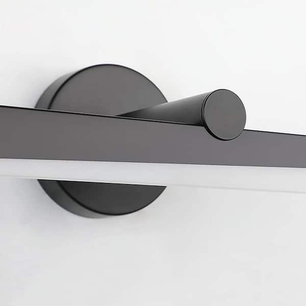 23 in. 14-Watt 1-Light Black LED Vanity Light with Dimming Function